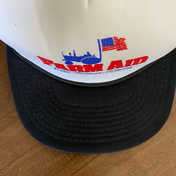 VINTAGE Farm Aid Concert Trucker Mesh Snapback Cap Deadstock RETRO 1987? Hipster - Picture 3 of 12